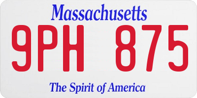 MA license plate 9PH875