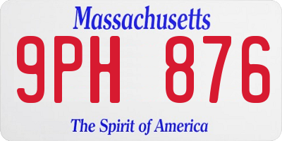 MA license plate 9PH876