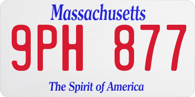 MA license plate 9PH877