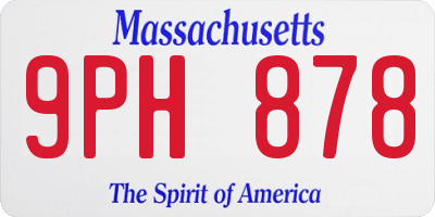 MA license plate 9PH878
