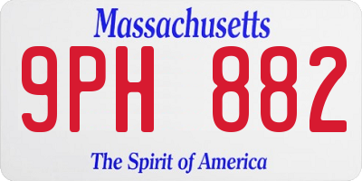 MA license plate 9PH882