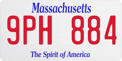 MA license plate 9PH884