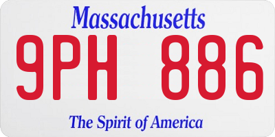 MA license plate 9PH886