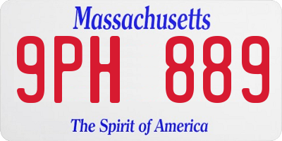 MA license plate 9PH889