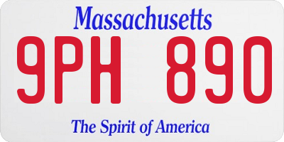 MA license plate 9PH890