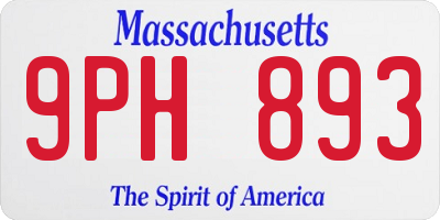 MA license plate 9PH893