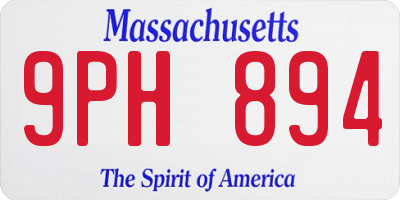 MA license plate 9PH894