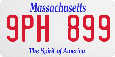 MA license plate 9PH899