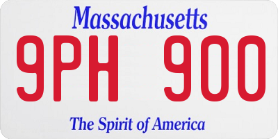MA license plate 9PH900