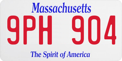 MA license plate 9PH904