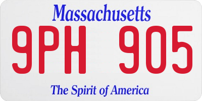 MA license plate 9PH905