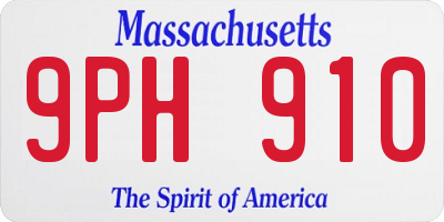 MA license plate 9PH910