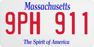 MA license plate 9PH911