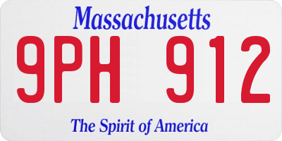 MA license plate 9PH912