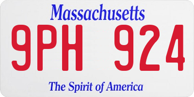 MA license plate 9PH924