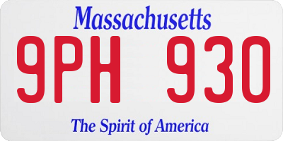 MA license plate 9PH930