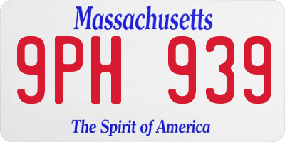 MA license plate 9PH939