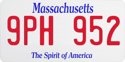 MA license plate 9PH952