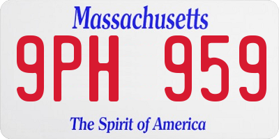 MA license plate 9PH959