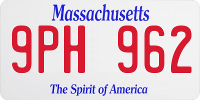 MA license plate 9PH962