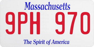 MA license plate 9PH970