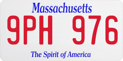 MA license plate 9PH976