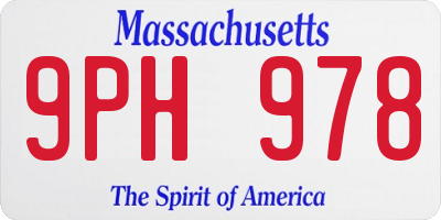 MA license plate 9PH978