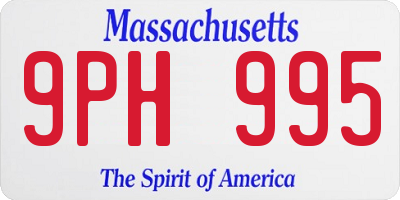 MA license plate 9PH995