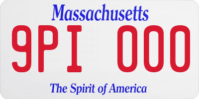 MA license plate 9PI000