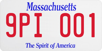 MA license plate 9PI001