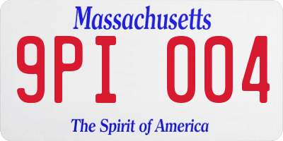 MA license plate 9PI004