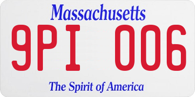 MA license plate 9PI006