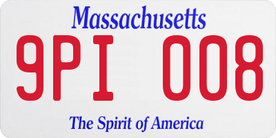 MA license plate 9PI008