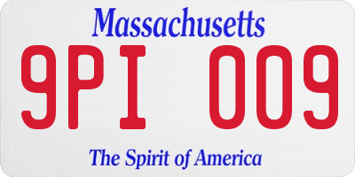 MA license plate 9PI009