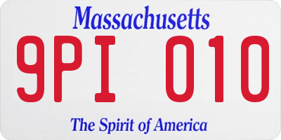 MA license plate 9PI010
