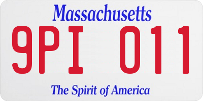 MA license plate 9PI011