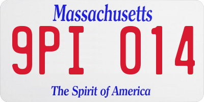 MA license plate 9PI014