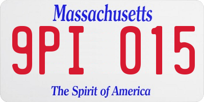 MA license plate 9PI015