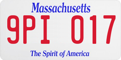 MA license plate 9PI017