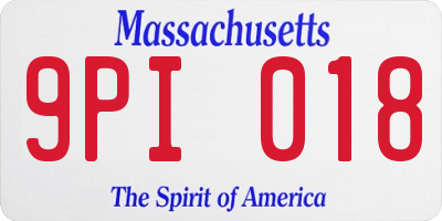 MA license plate 9PI018