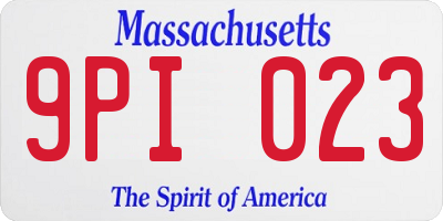 MA license plate 9PI023