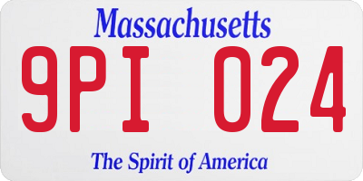 MA license plate 9PI024