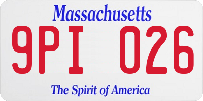 MA license plate 9PI026