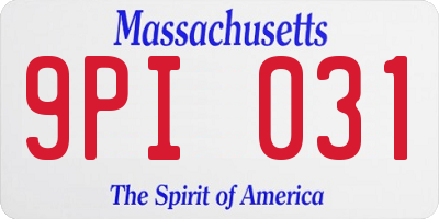 MA license plate 9PI031