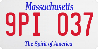 MA license plate 9PI037