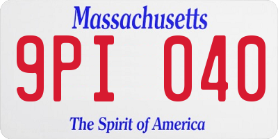 MA license plate 9PI040