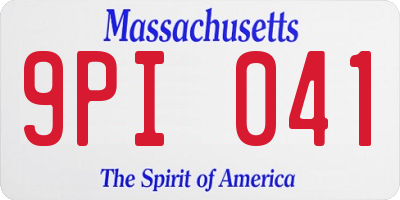MA license plate 9PI041