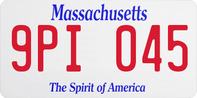 MA license plate 9PI045