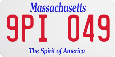 MA license plate 9PI049