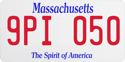 MA license plate 9PI050